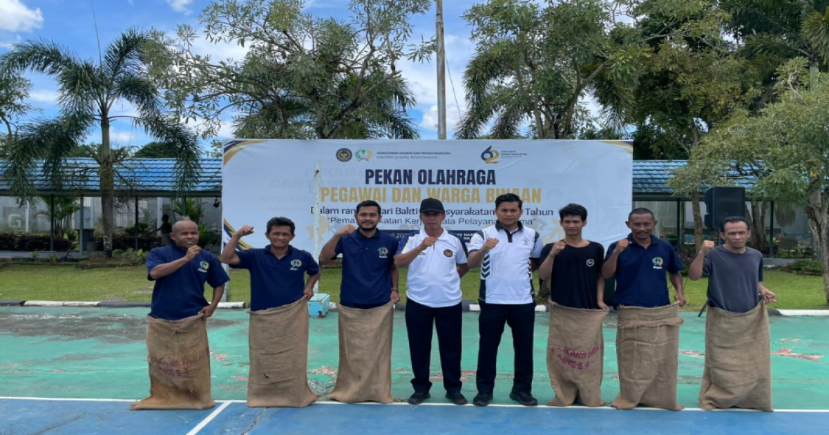 Keseruan Perlombaan Balap Karung Warga Binaan di Lapas Narkotika Karang Intan Penuh Tawa dan Semangat Kebersamaan